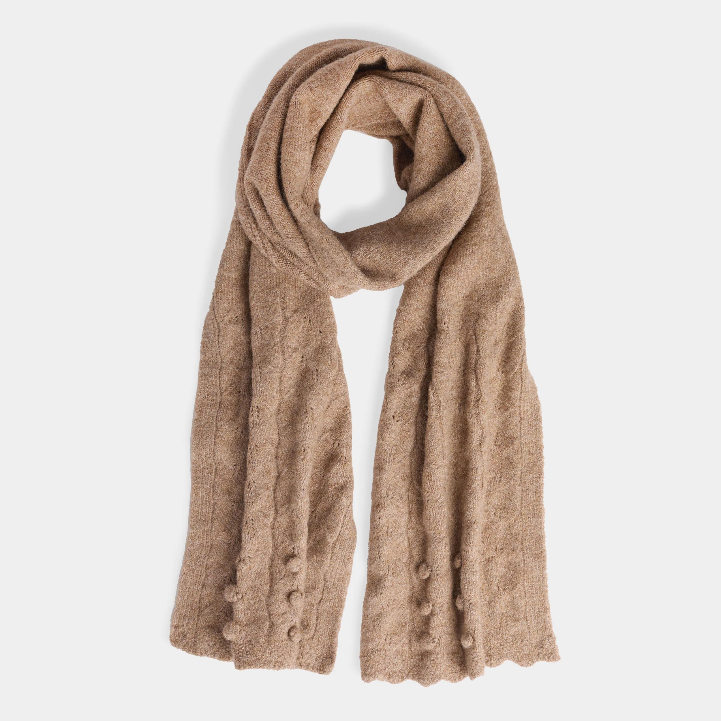 SWEET SCALLOP KNIT SCARF