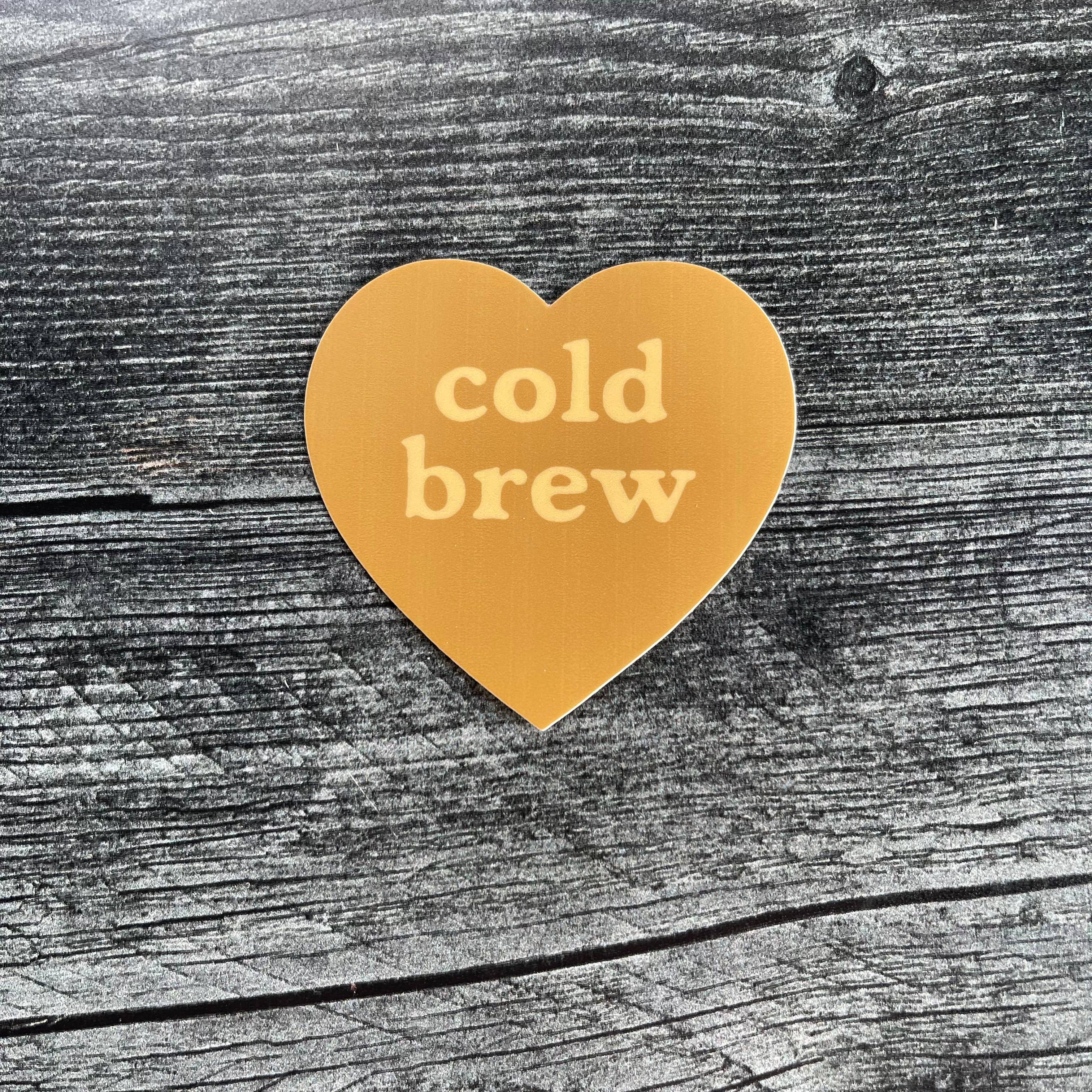 COLD BREW HEART STICKER // COFFEE SHOP CAFE BAKERY GIFTS