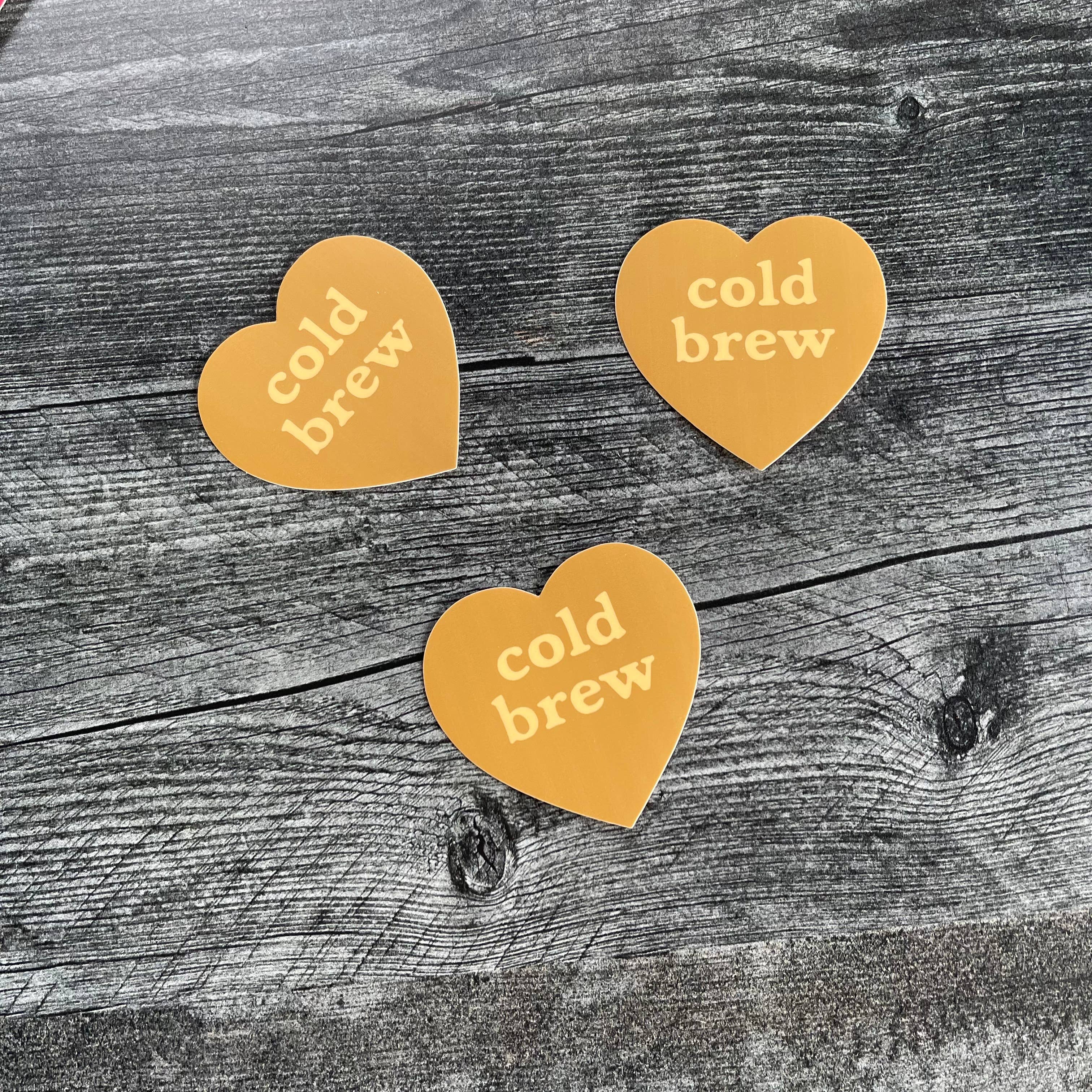 COLD BREW HEART STICKER // COFFEE SHOP CAFE BAKERY GIFTS
