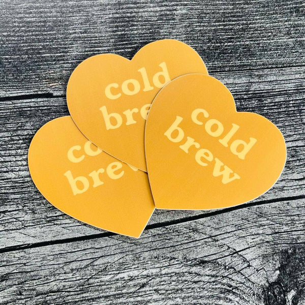COLD BREW HEART STICKER // COFFEE SHOP CAFE BAKERY GIFTS