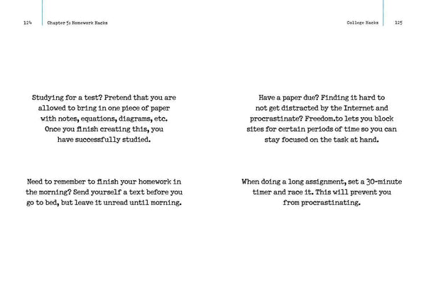 Text on a white background discussing study tips and time management strategies.