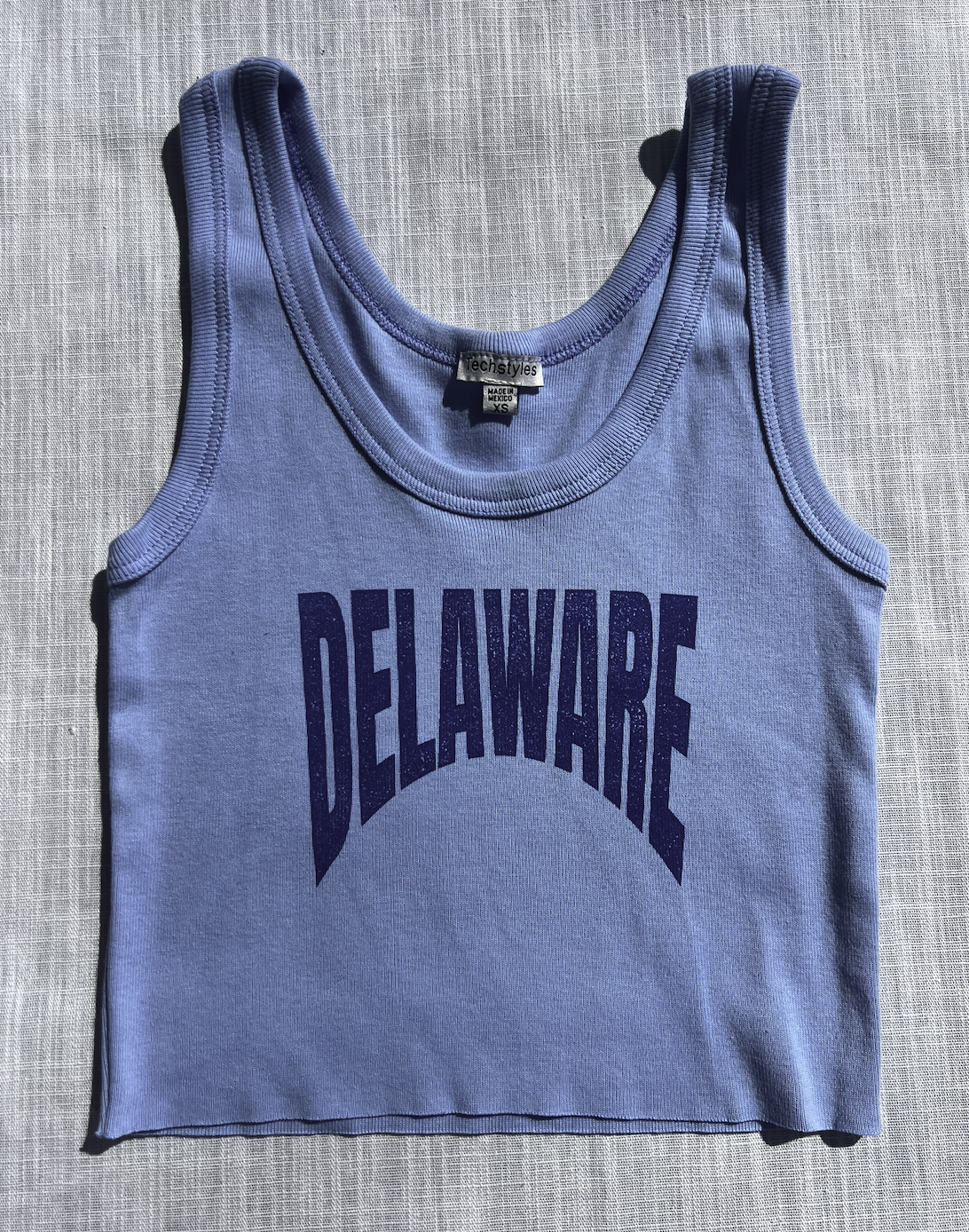 DELAWARE PRINT CROPPED RIBBED TANK