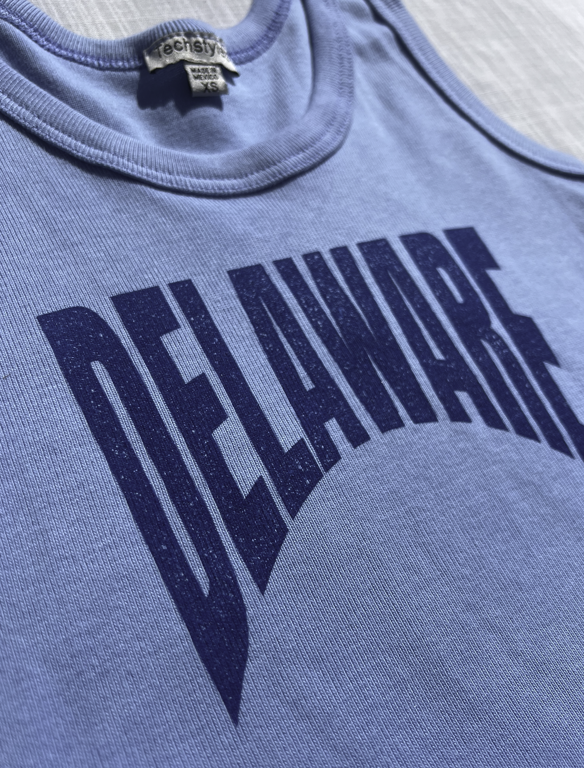 DELAWARE PRINT CROPPED RIBBED TANK