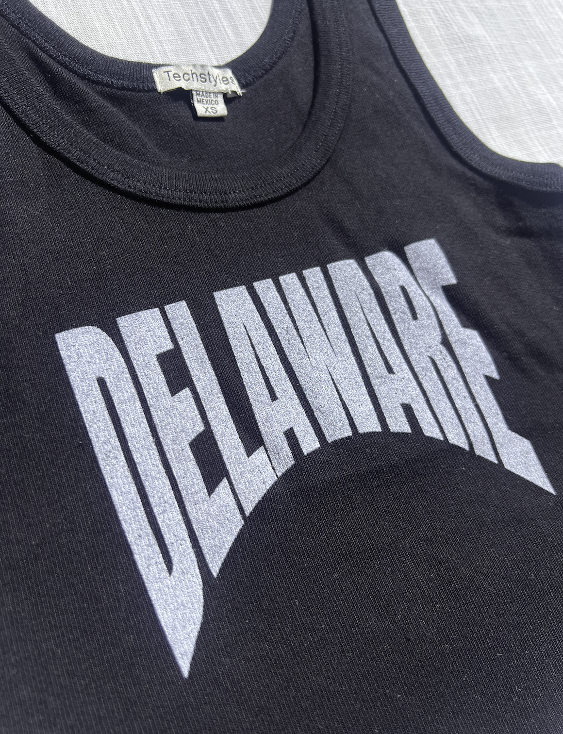 DELAWARE PRINT CROPPED RIBBED TANK
