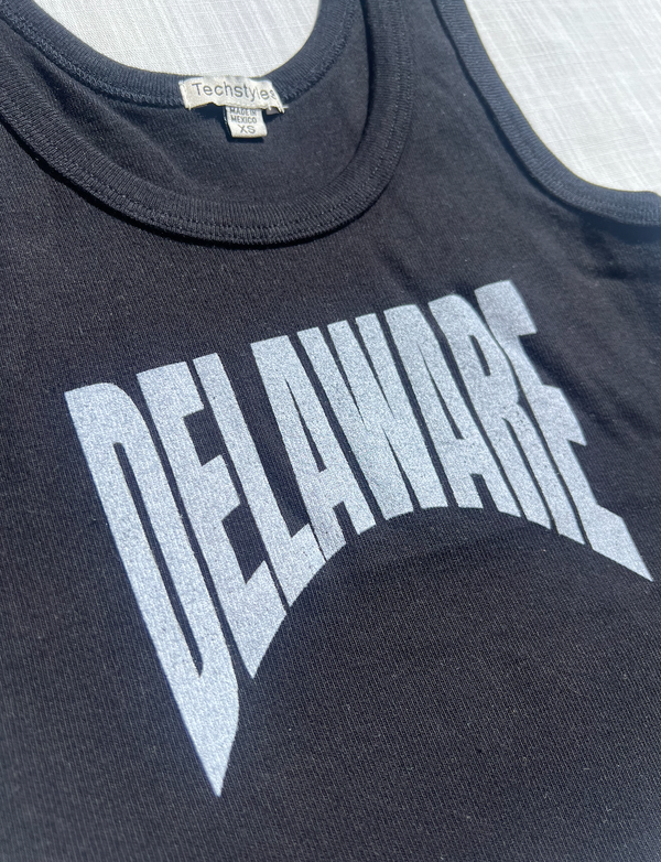 DELAWARE PRINT CROPPED RIBBED TANK