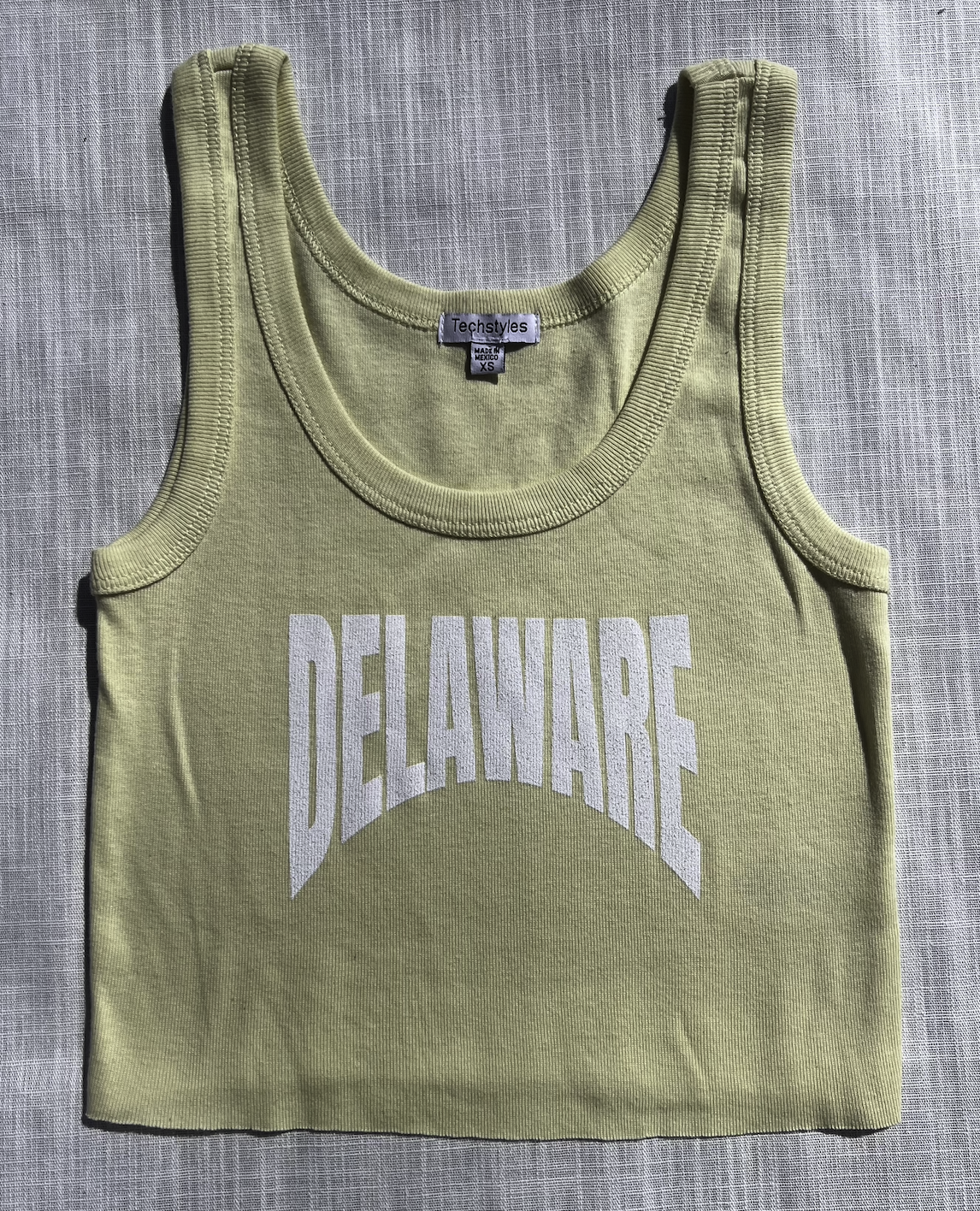 DELAWARE PRINT CROPPED RIBBED TANK
