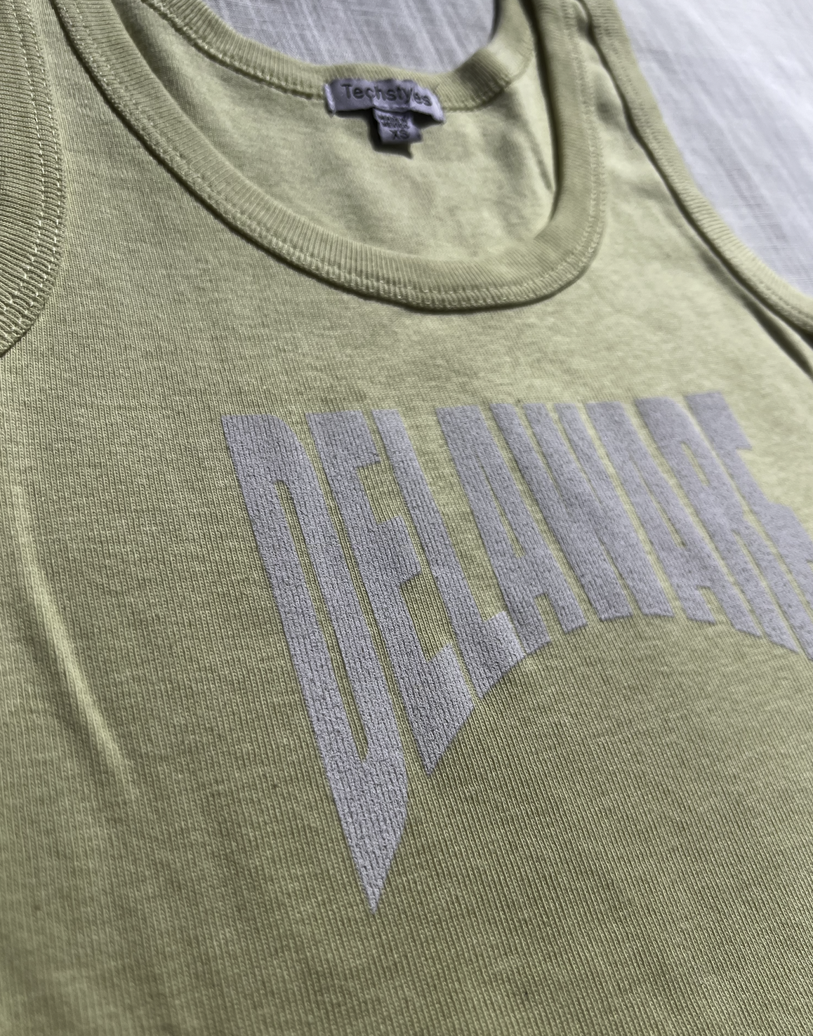 DELAWARE PRINT CROPPED RIBBED TANK