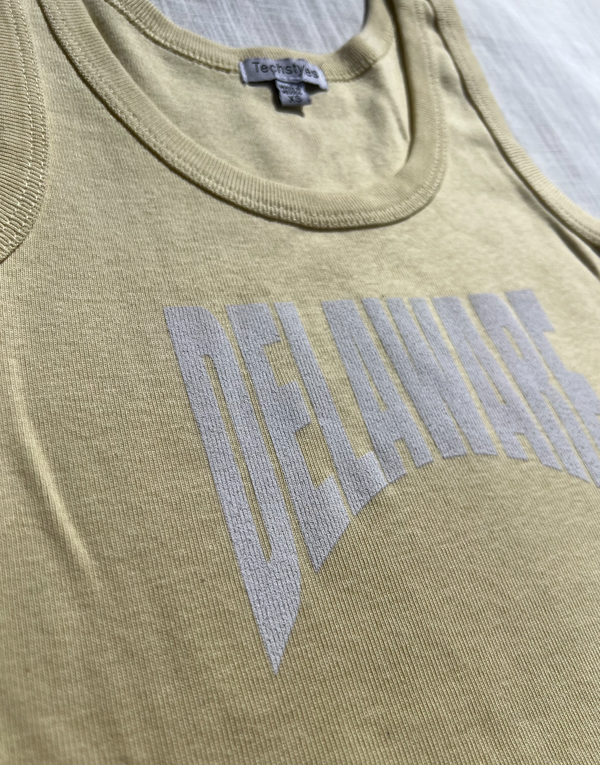 DELAWARE PRINT CROPPED RIBBED TANK