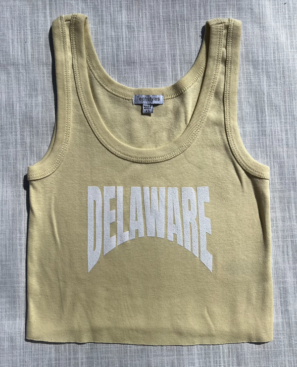 DELAWARE PRINT CROPPED RIBBED TANK