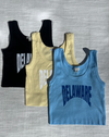 DELAWARE PRINT CROPPED RIBBED TANK