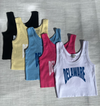 DELAWARE PRINT CROPPED RIBBED TANK