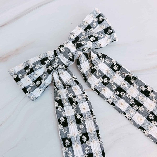 DAISY PICNIC GINGHAM BOW HAIR CLIP