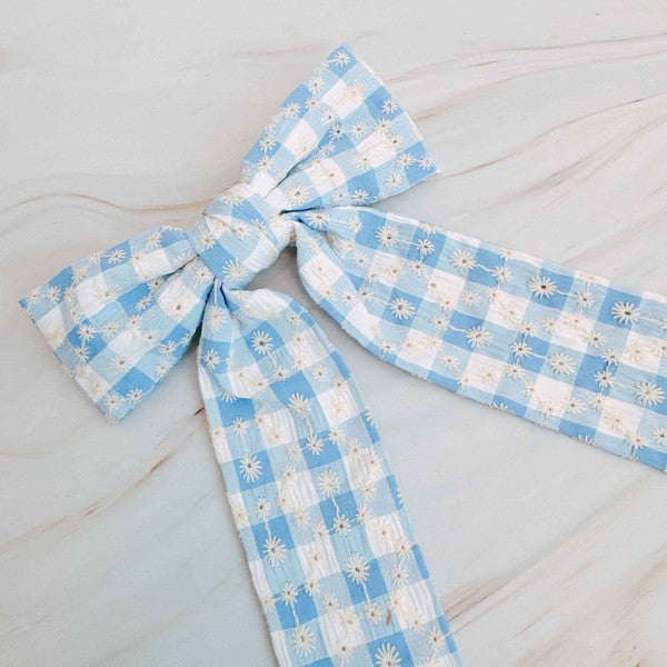 DAISY PICNIC GINGHAM BOW HAIR CLIP