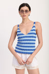 STRIPED RIBBED KNIT CAMI TOP