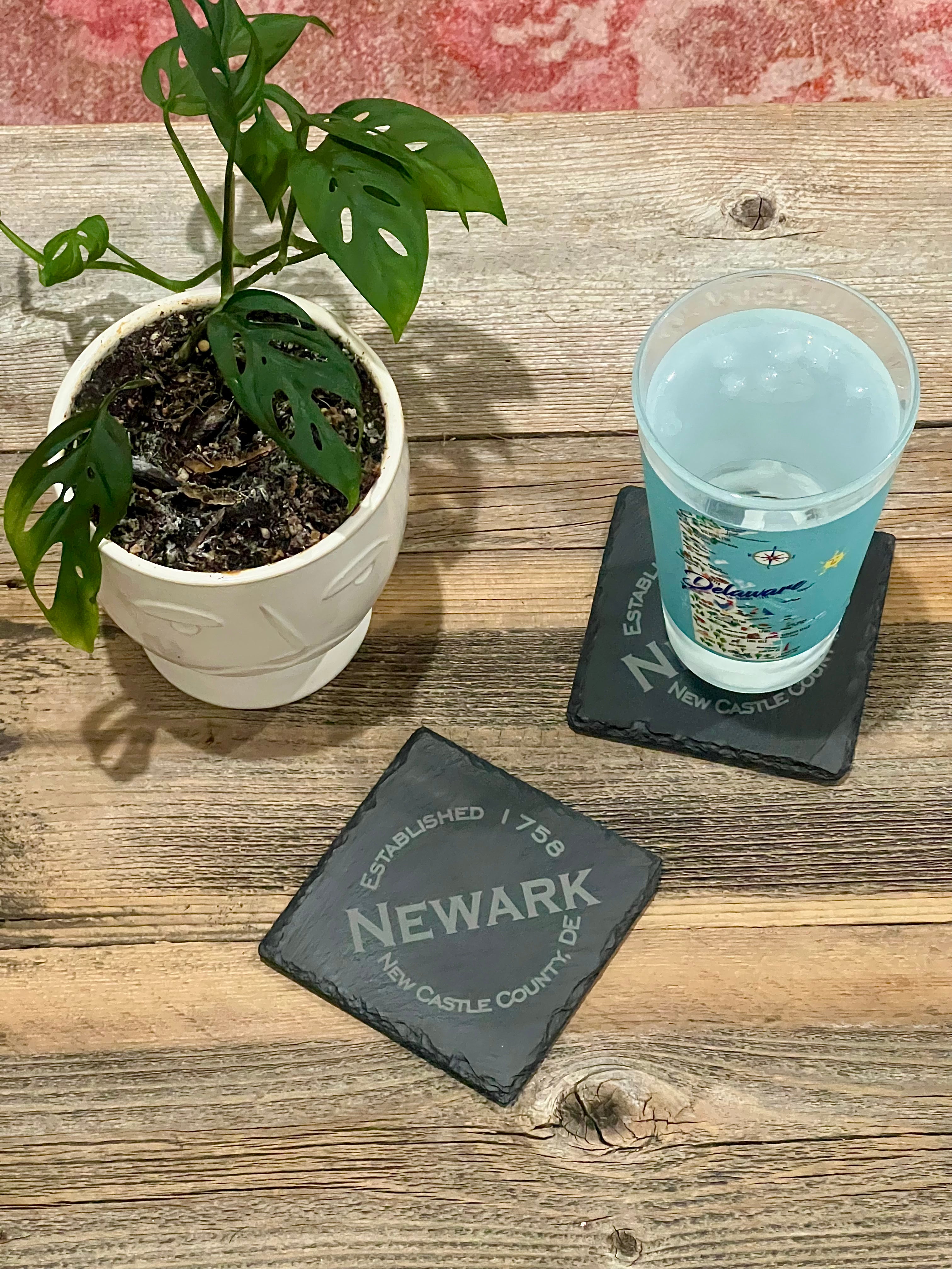 FOUR DOG DESIGNS SLATE COASTERS - DELAWARE