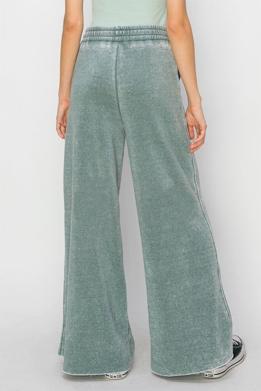 HIGH RISE WIDE LEG DRAWSTRING PANTS