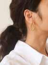 BROOK GOLD NON-TARNISH BRAIDED HOOP EARRING