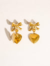KERYN 18K NON-TARNISH HEART & BOW LOCKET EARRING