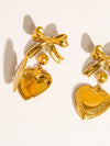 KERYN 18K NON-TARNISH HEART & BOW LOCKET EARRING