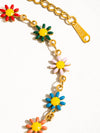 LEA 18K NON-TARNISH DAISY CHAIN BRACELET: MULTI-COLORED