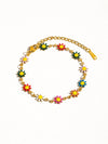 LEA 18K NON-TARNISH DAISY CHAIN BRACELET: MULTI-COLORED