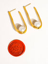 LOHAN 18K GOLD NON-TARNISH PEARL U HOOP
