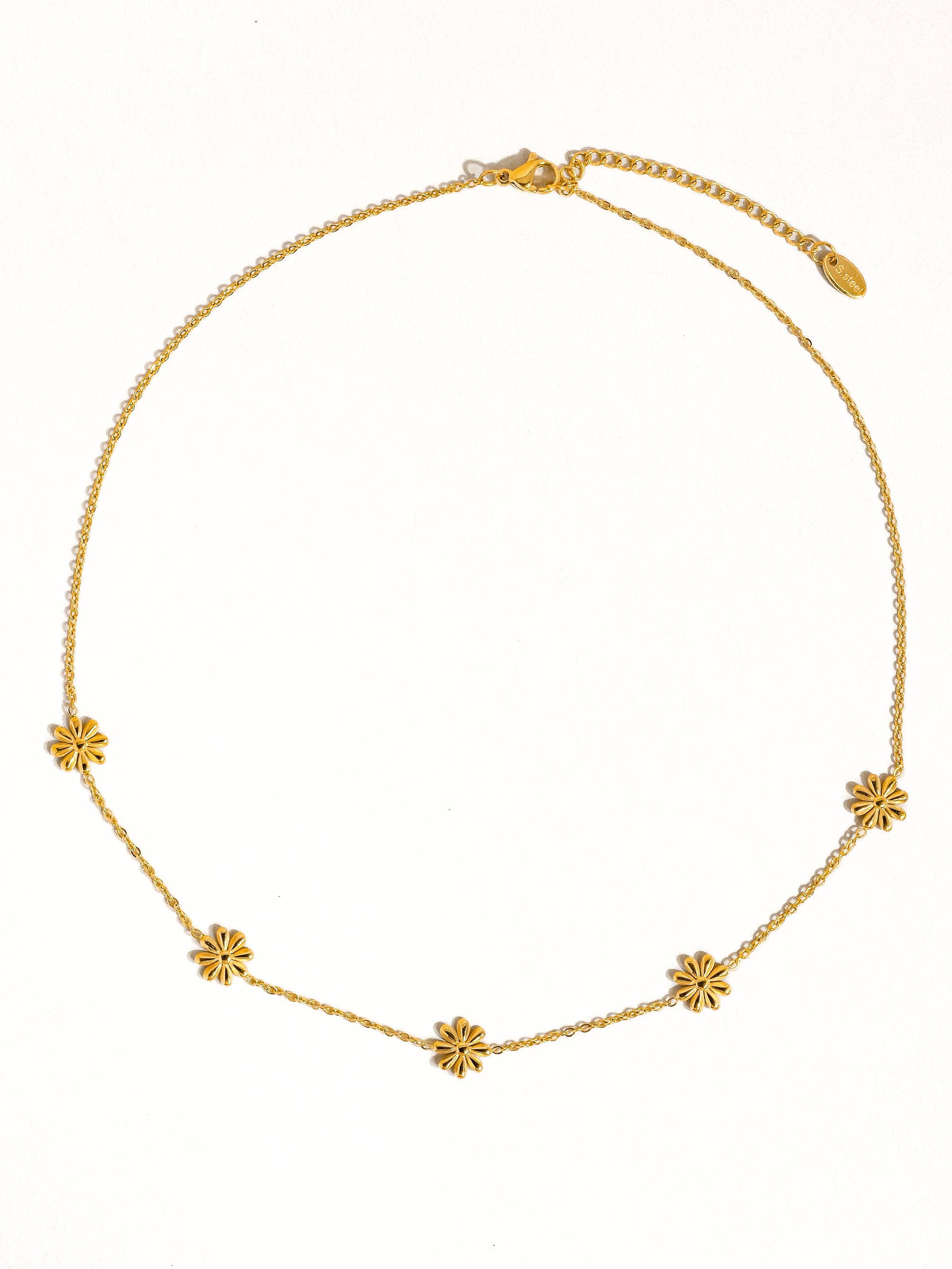 SUNDOWN NON-TARNISH FESTIVAL DAISY CHAIN NECKLACE