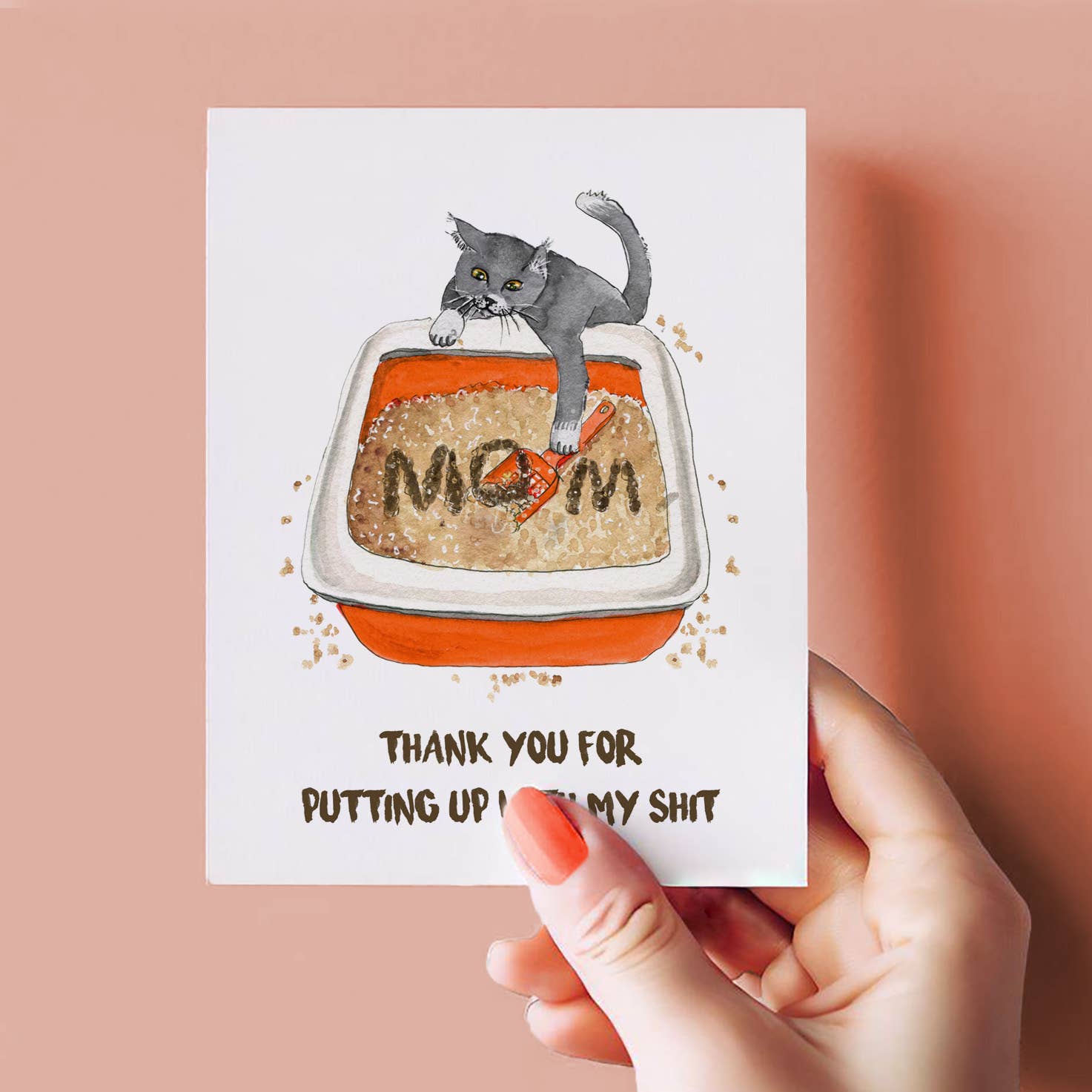 CAT MOM SHIT MOTHERS DAY CARD