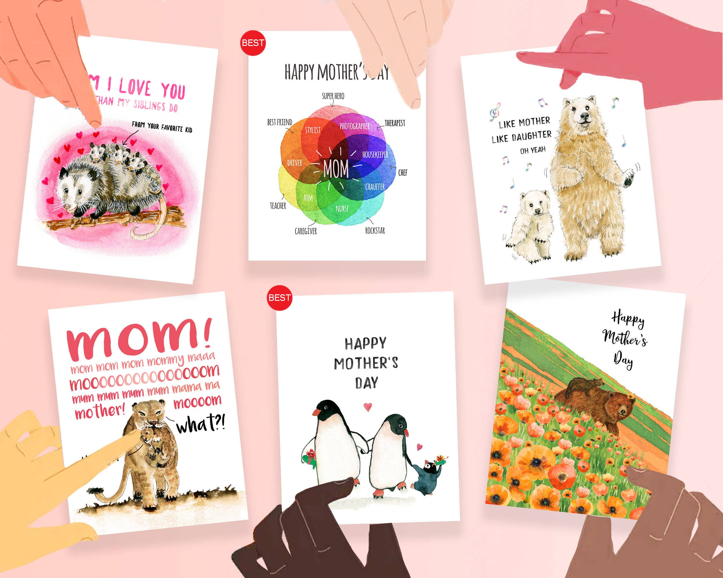 CAT MOM SHIT MOTHERS DAY CARD