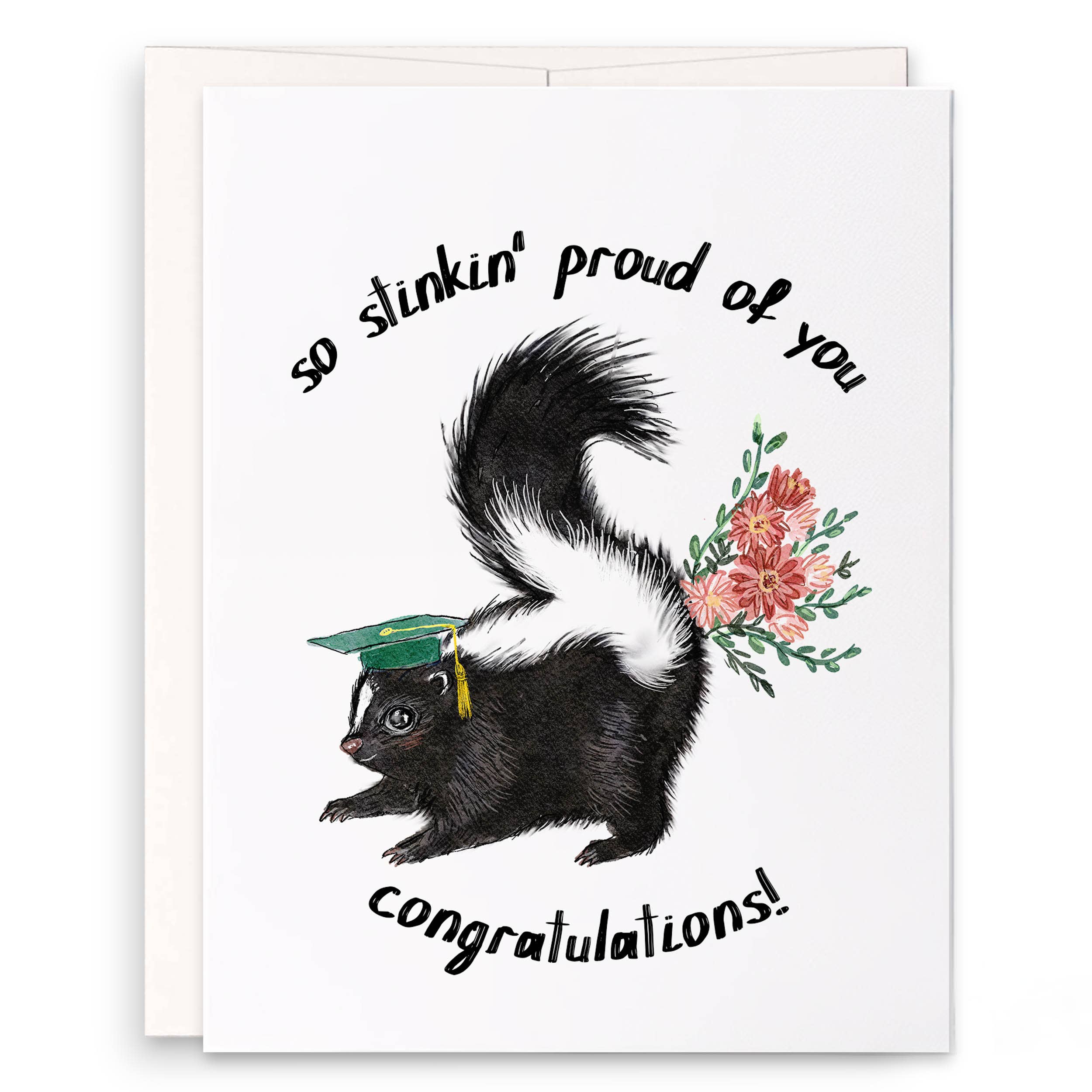 STINKY PROUD SKUNK GRADUATION CARD