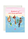 BOTTOMS UP BIRTHDAY- FUNNY PUN BIRTHDAY CARD