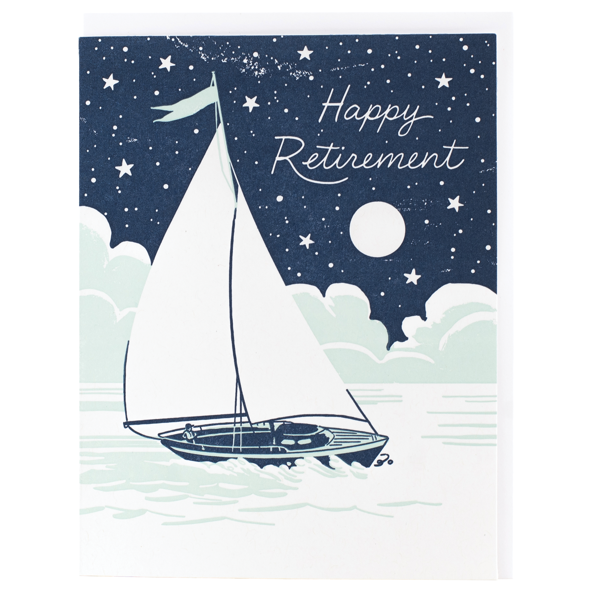 NIGHTTIME SAILBOAT RETIREMENT CARD