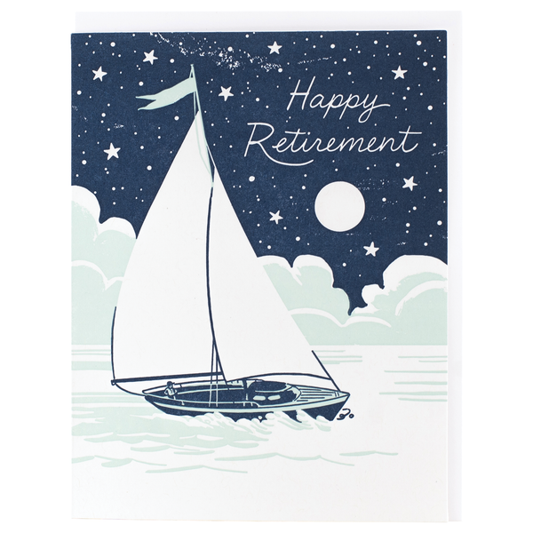 NIGHTTIME SAILBOAT RETIREMENT CARD