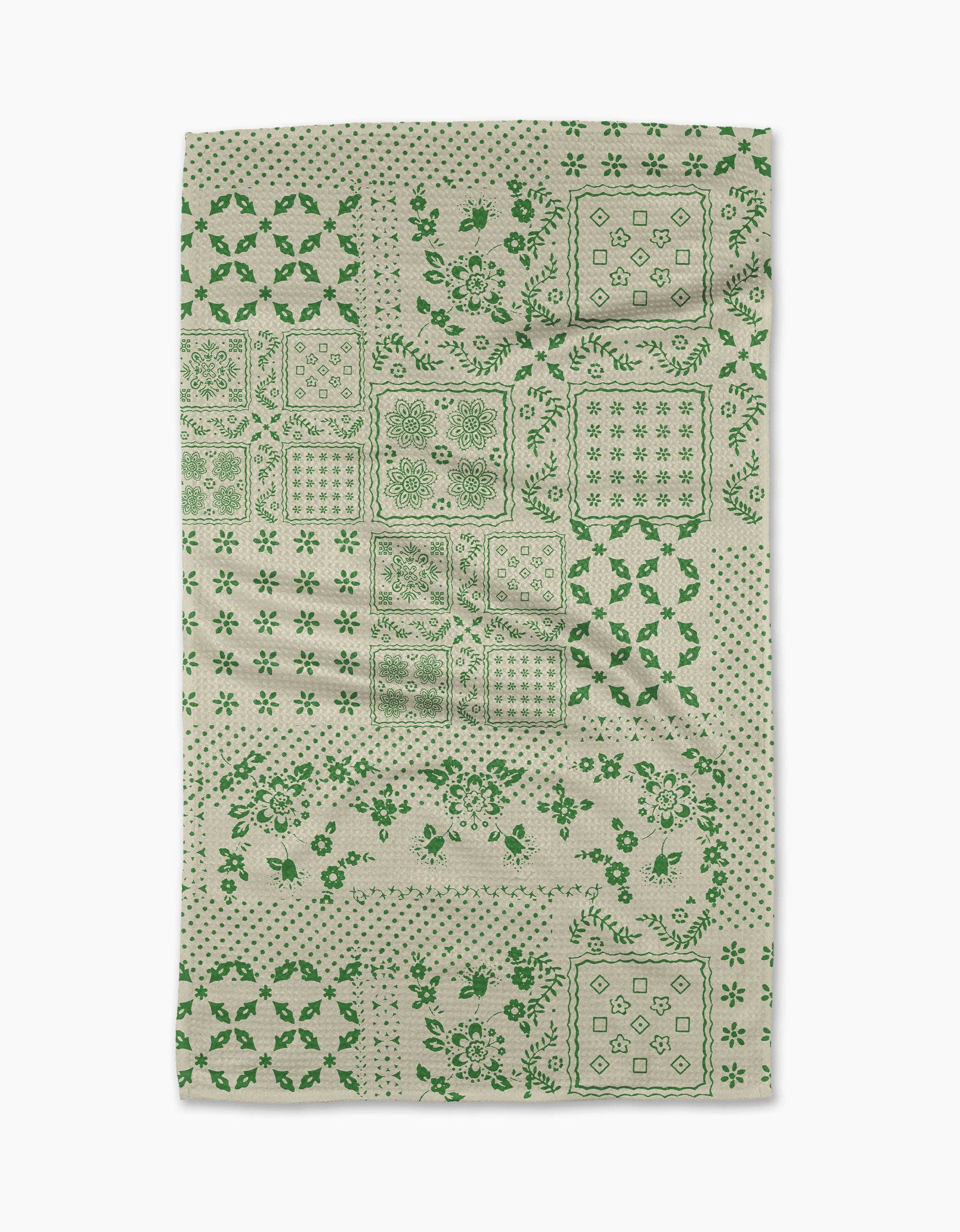 BLOSSOMING BANDANNA GREEN TEA TOWEL