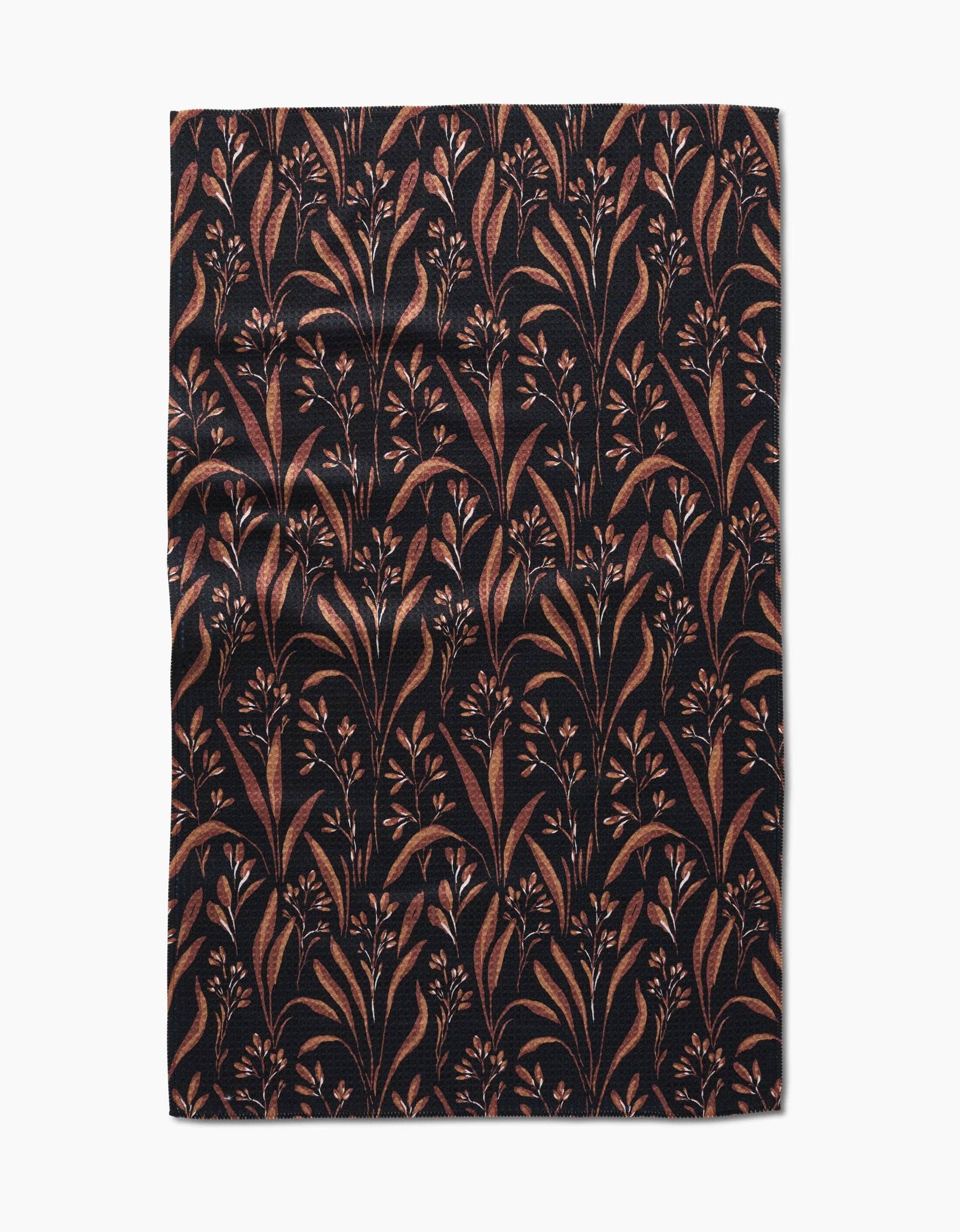 VINTAGE GRASS BLACK KITCHEN TEA TOWEL