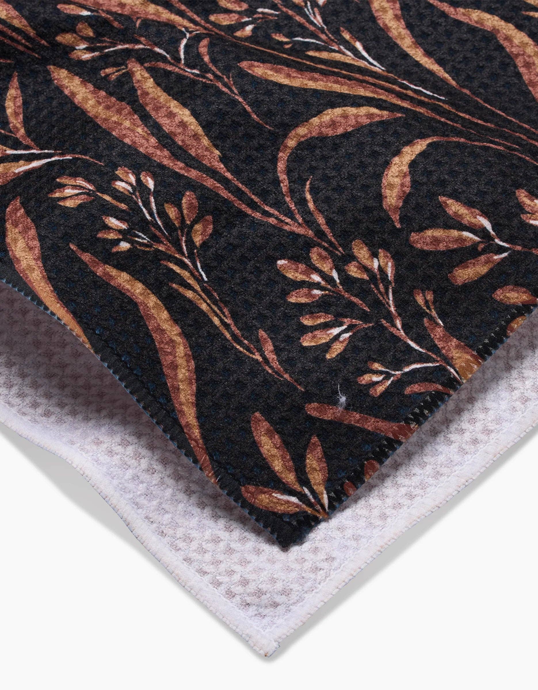 VINTAGE GRASS BLACK KITCHEN TEA TOWEL