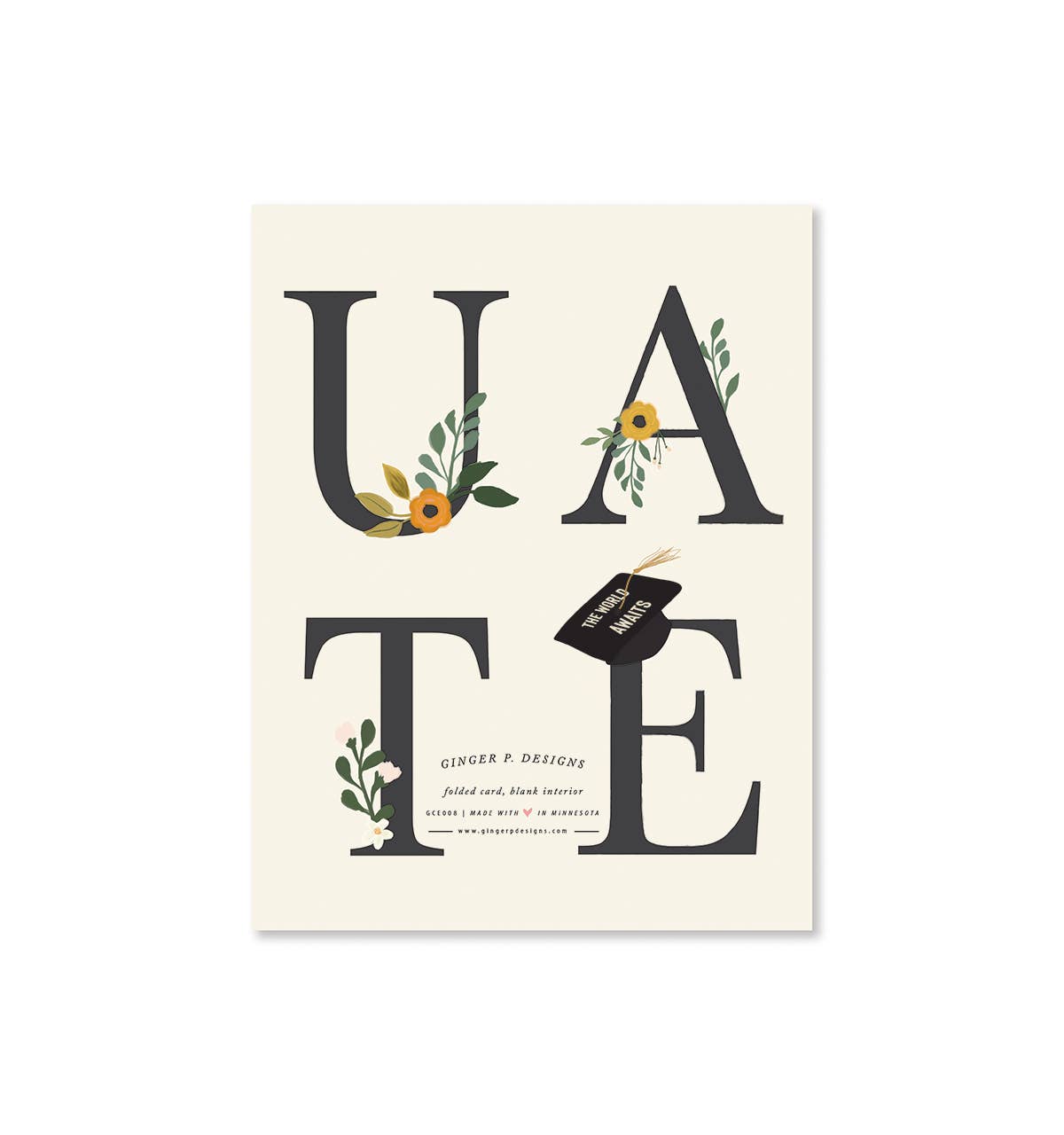 GRAD FLORAL GREETING CARD