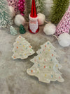 CERAMIC IRIDESCENT HOLIDAY TREE PLATE WHITE
