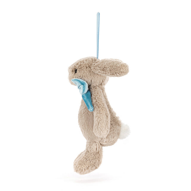 BASHFUL BEIGE BUNNY CHIRSTMAS DECORATION/ORNAMENT