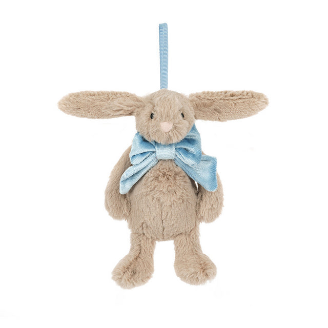 BASHFUL BEIGE BUNNY CHIRSTMAS DECORATION/ORNAMENT