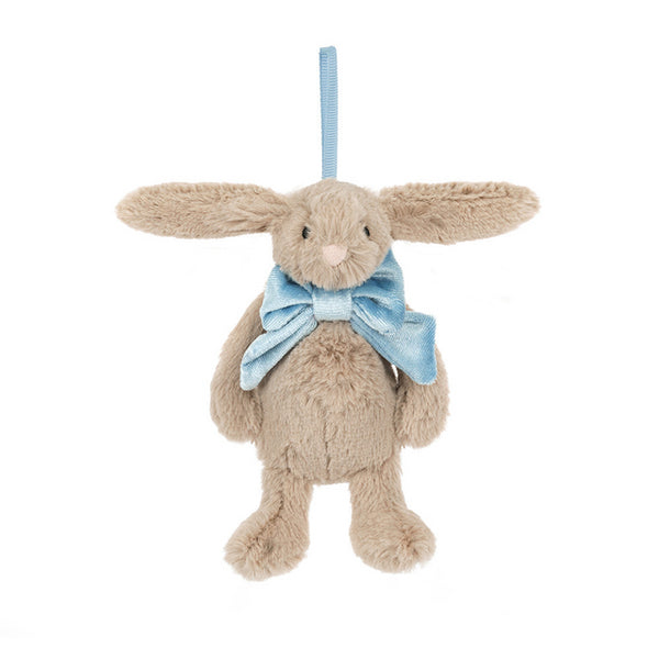 BASHFUL BEIGE BUNNY CHIRSTMAS DECORATION/ORNAMENT