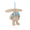 BASHFUL BEIGE BUNNY CHIRSTMAS DECORATION/ORNAMENT