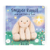 Book cover of 'Smudge Rabbit and the Falling Star' with a rabbit illustration and starry night background.