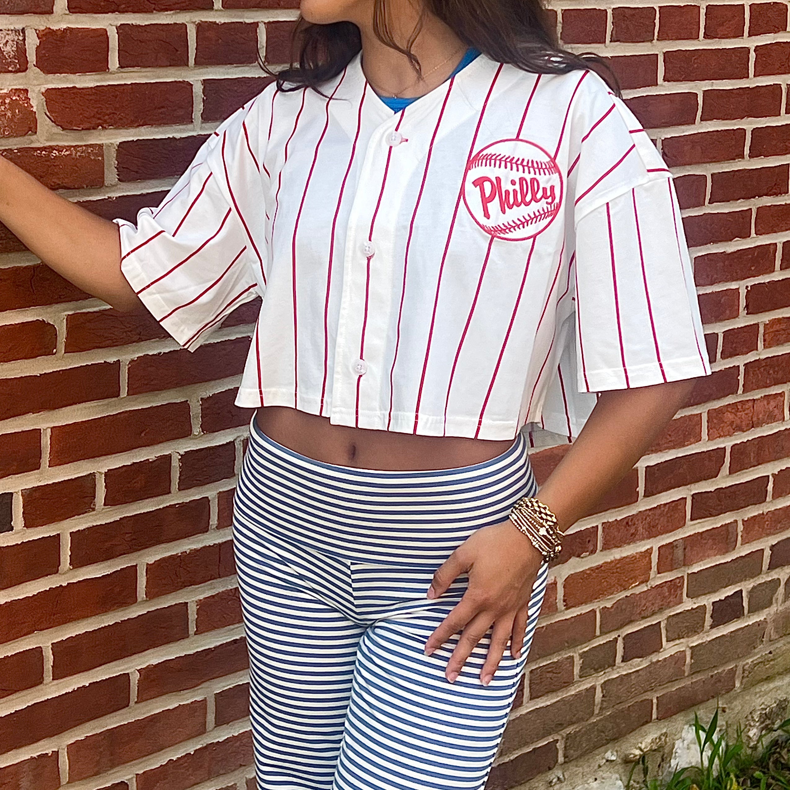 PIN STRIPE CROPPED PHILLY JERSEY