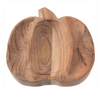 Wooden pumpkin-shaped cutting board on a white background