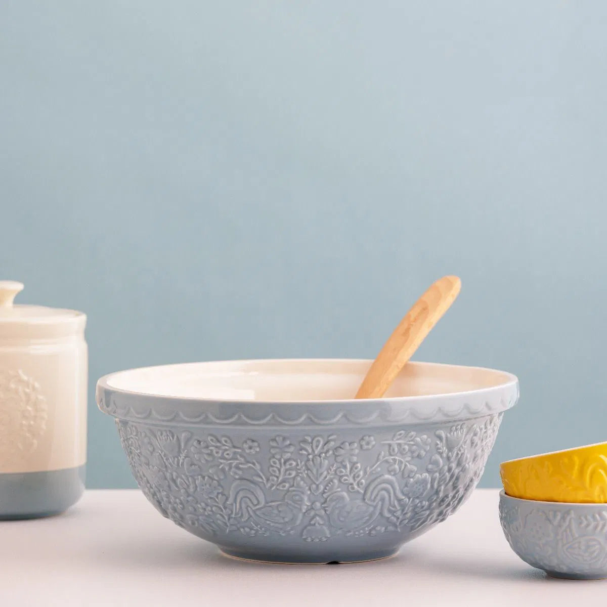 SIZE 18 HOME TO ROOST COLLECTION MIXING BOWL, CORNFLOWER BLUE 11