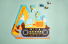 DINO & EXCAVATOR FLOOR PUZZLES