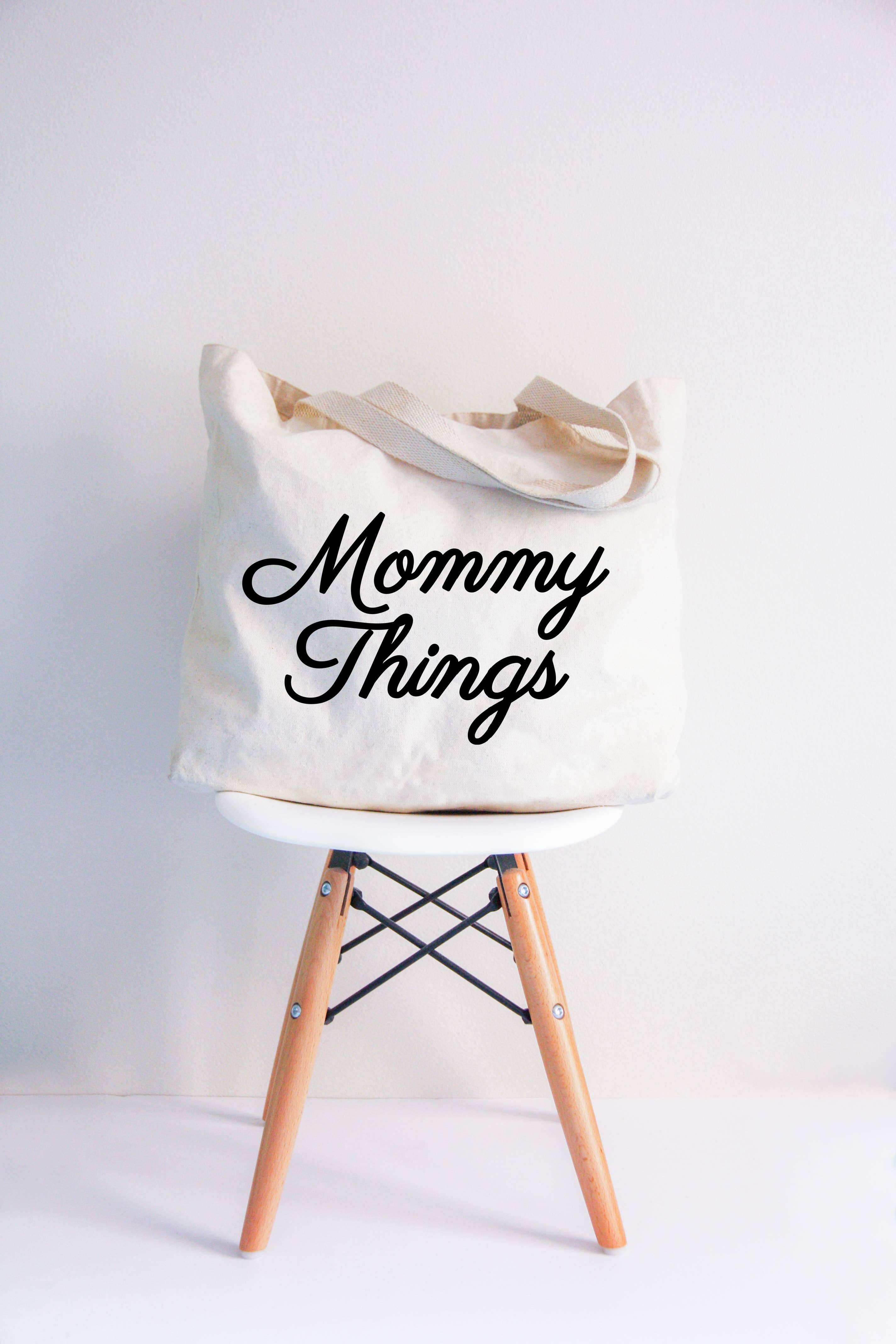 MOMMY THINGS CURSIVE TOTE