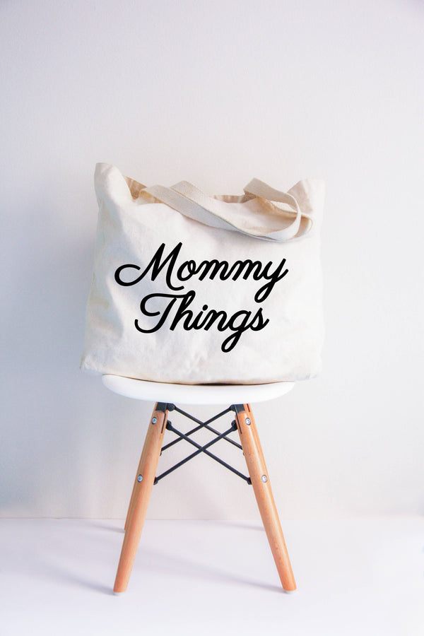 MOMMY THINGS CURSIVE TOTE