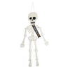 A skeleton door hanger with an orange bow tie and a black top hat.